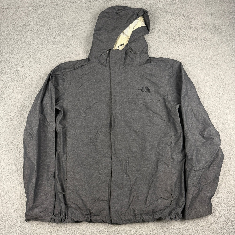 The North Face Venture 2 Jacket Mens Large Gray Hooded Rain Coat Outdoor Coat